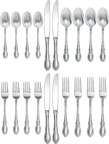 Miniatura 3 de Pfaltzgraff Vienna Everyday - Juego de cubiertos para 4, 20 piezas, acero inoxidable 180, juego de cubiertos