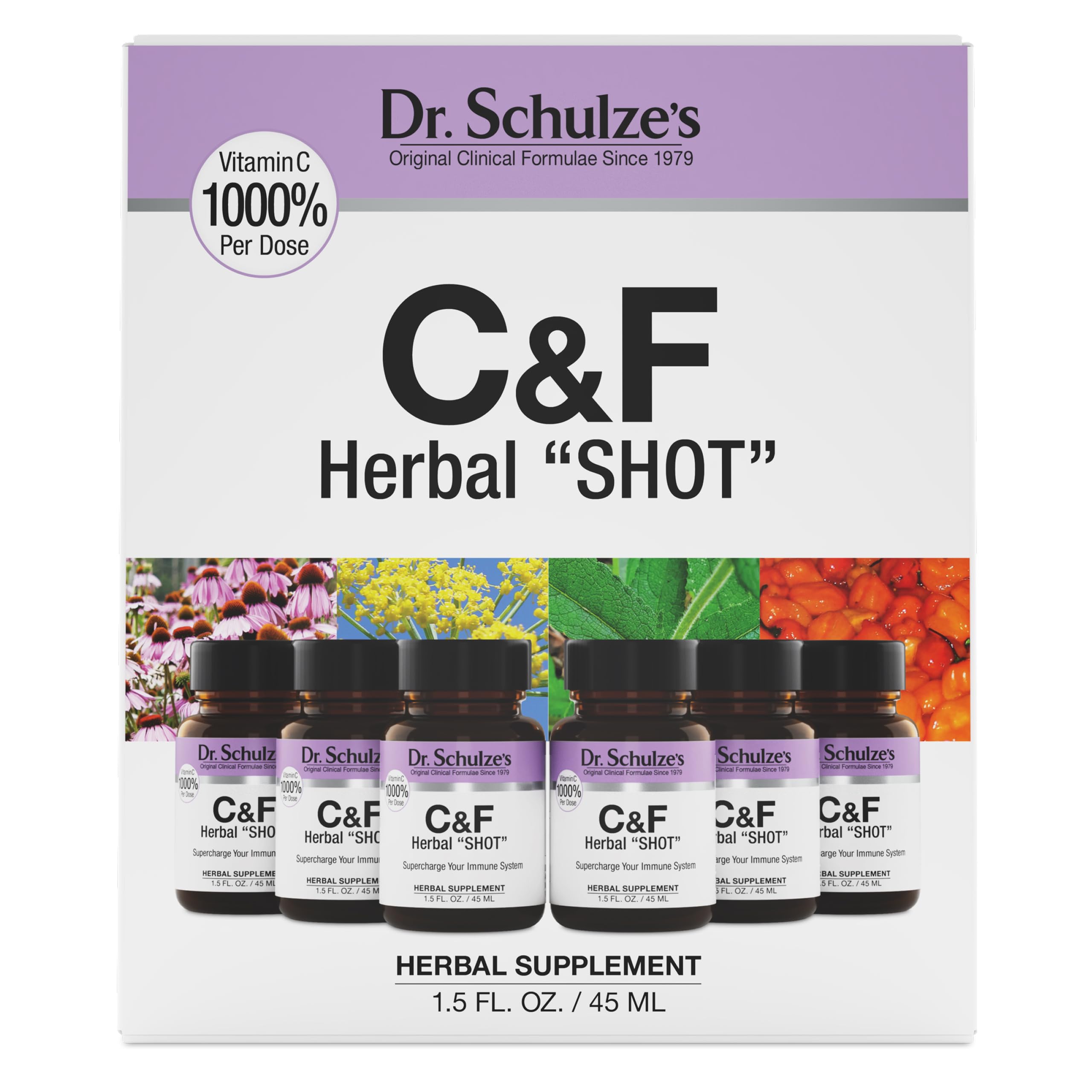 Herbal Shot | Organic Extract | Gluten-Free & Non-GMO for Immune System Support | Total 9 Fl. Oz. | 6 Servings