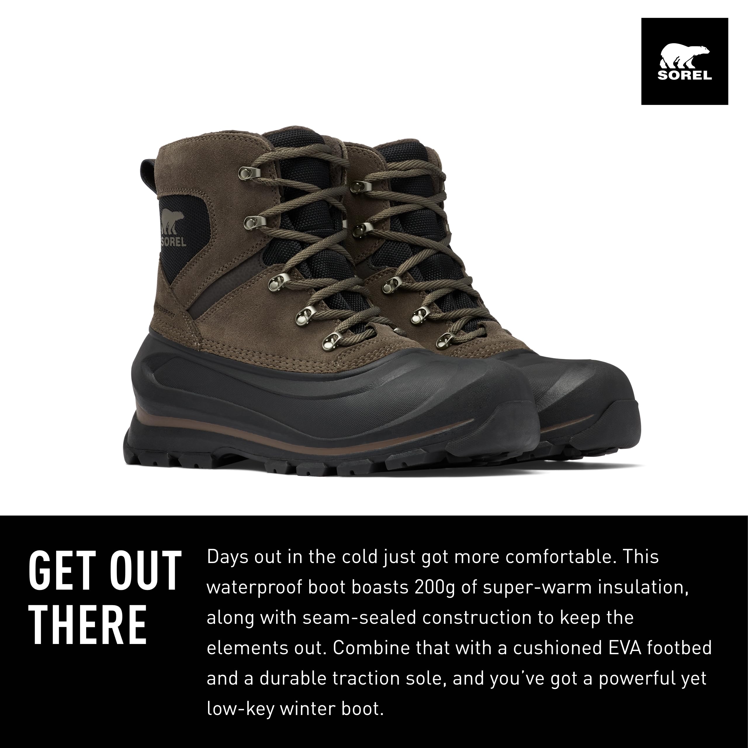 Sorel Buxton Lace Boot WP, Stivali da Neve Impermeabili Uomo