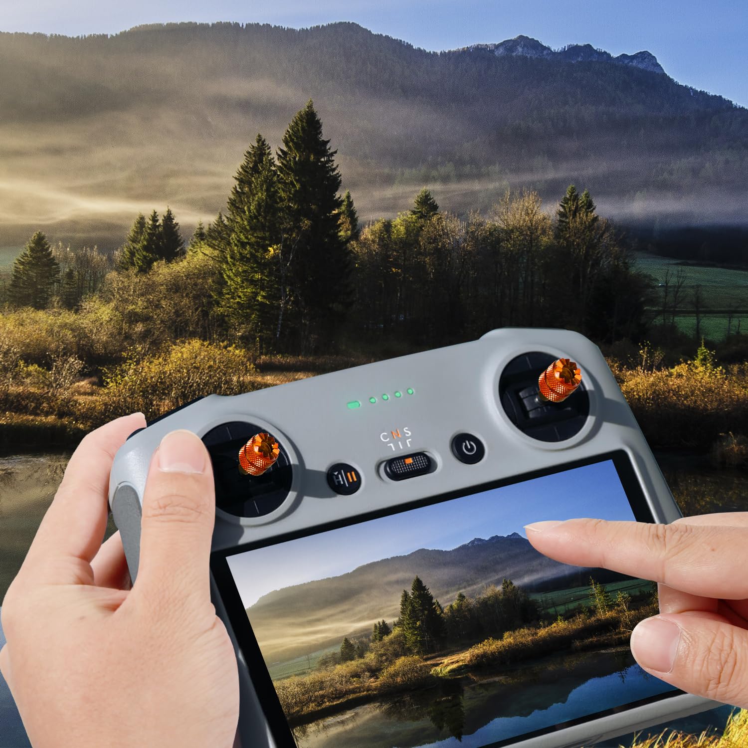 lasuroa 4uds Balancín de Pulgar de Drones para dji Mini 3 Pro dji RC Controlador Inteligente, Joysticks para Drones Desmontables Palos de Controlador de Drones Palancas Control Drones (Naranja Plata)
