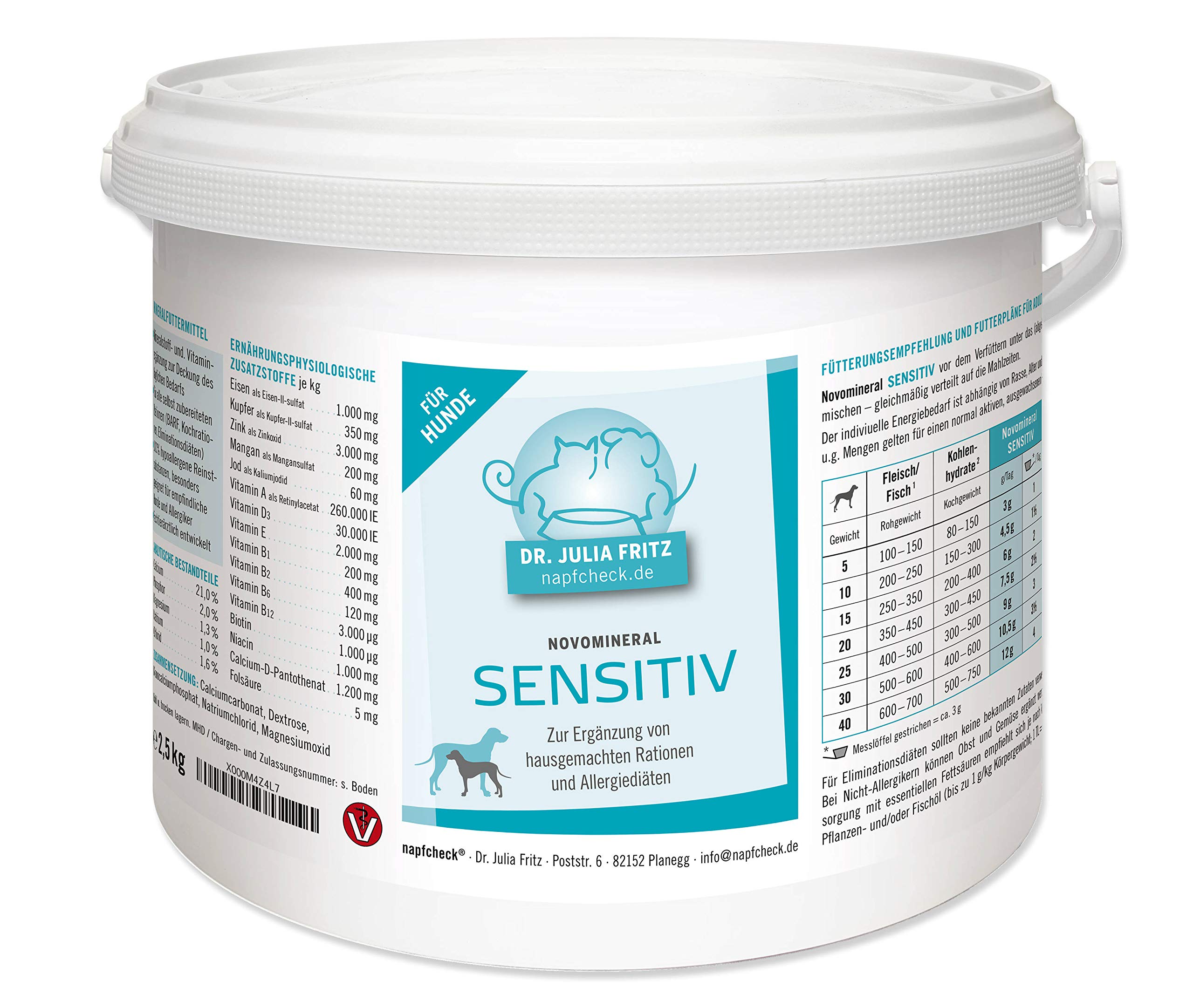 napfcheck Novomineral Sensitive - Mineralien und Vitamine für Hunde - 2500 g