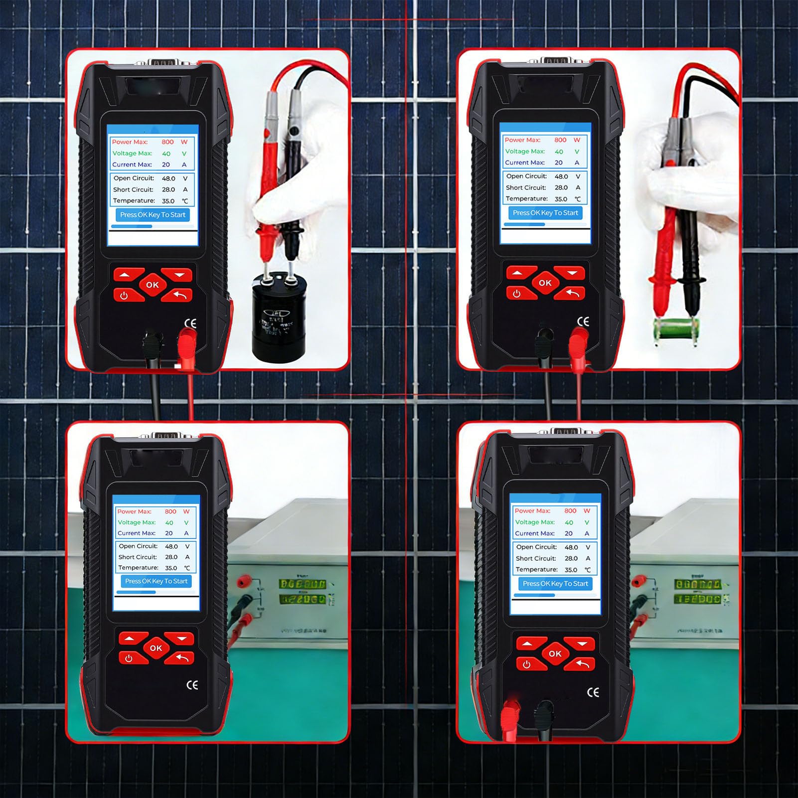 Haofy Tester Paneli Słonecznych 2000 W, Multimetr Fotowoltaiczny MPPT z 3,2-calowym Ekranem LCD i Testowaniem Krzywych do Testowania Paneli Fotowoltaicznych i Analizy Wydajności