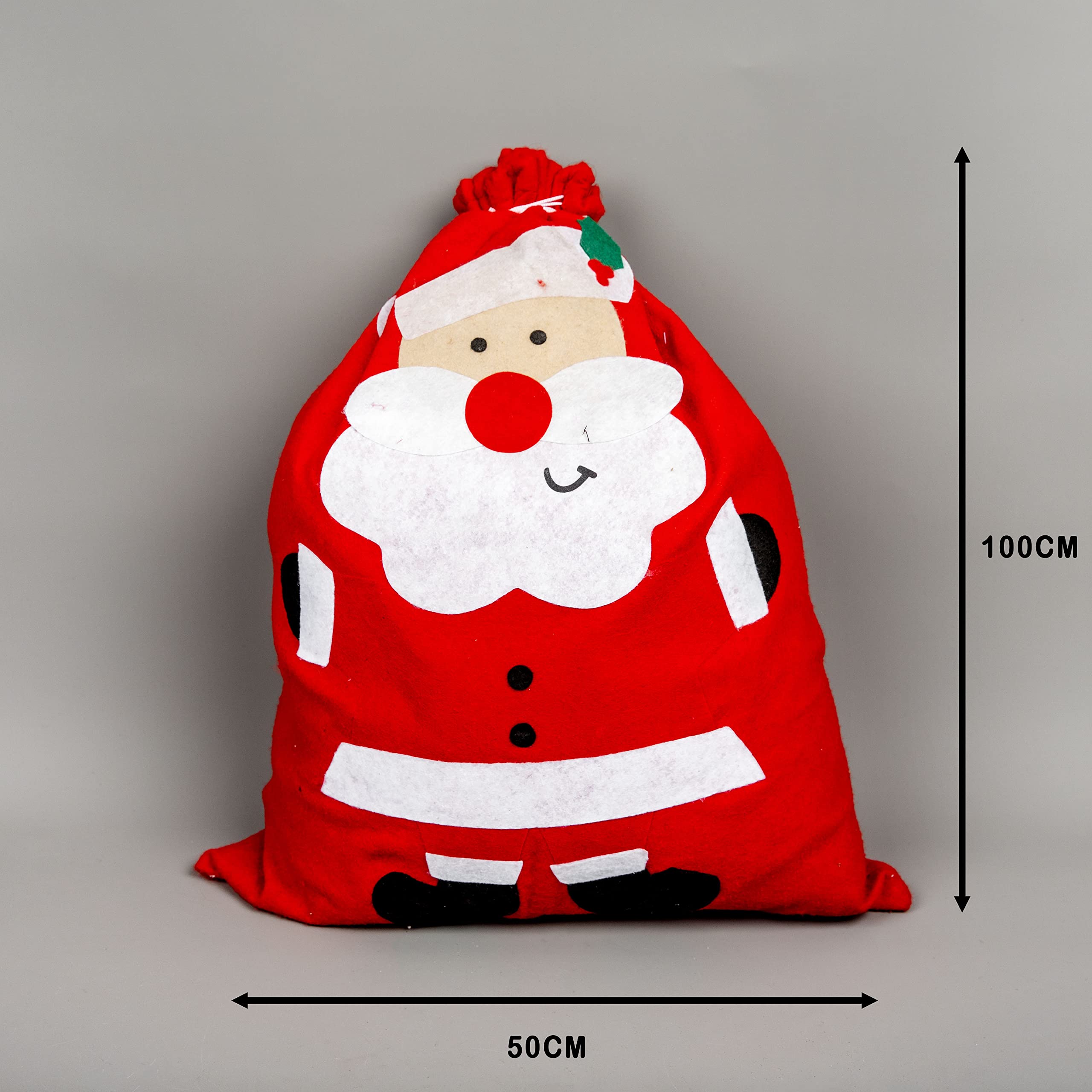 SHATCHI-50 Sacos Gigantes extragrandes Papá Noel, Tradicionales de Navidad, Bolsas de Regalo al por Mayor (100 x 60 cm Cada una), Color rosso (Gifts 4 All Occasions Ltd SANTA-SACK-100X60-3522-50PK)