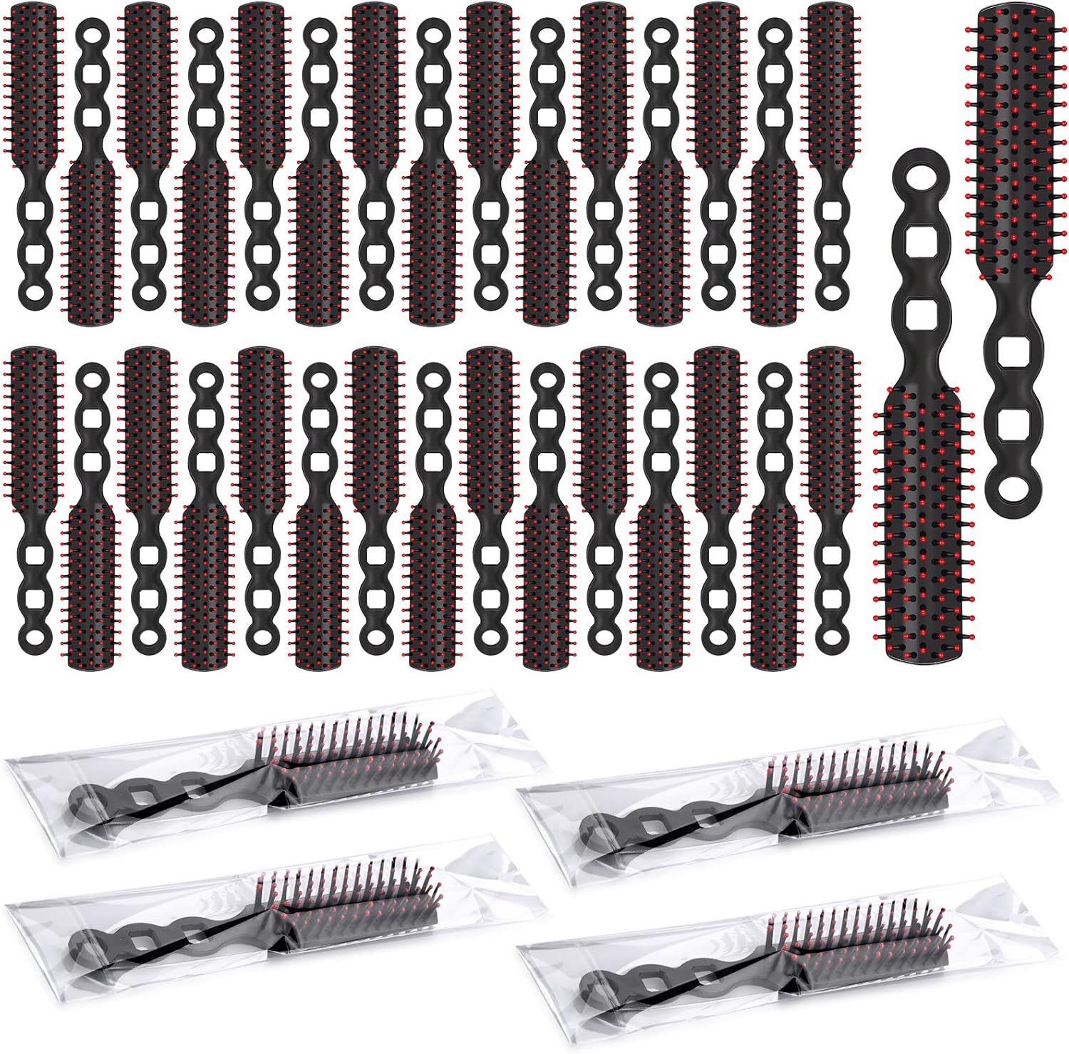 Lauwell 36 Pcs Hair Brushes in Bulk for Homeless, Disposable Hair Brushes Nylon Bristles