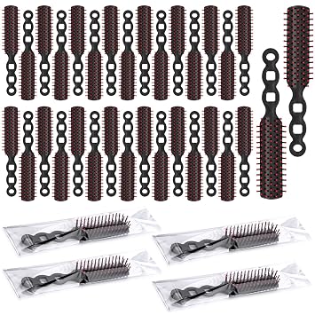 36 Pcs Hair Brushes in Bulk for Homeless, Individually Wrapped Disposable Hair Brushes Nylon Bristles Detangling Brush for Homeless Shelter Hotel Nursing Charity ChurchBlack