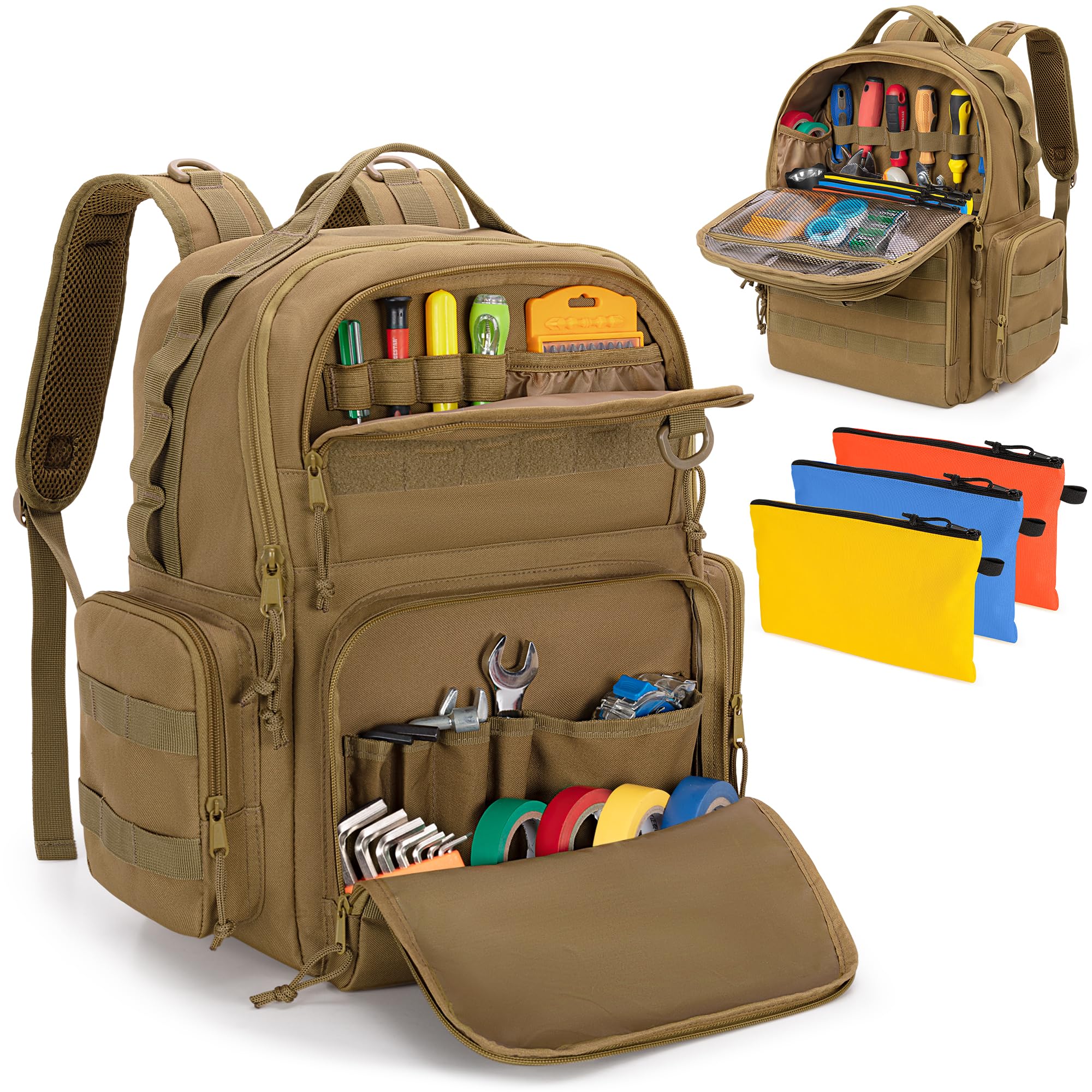 Rexmica Heavy-Duty Tool Bag Backpack