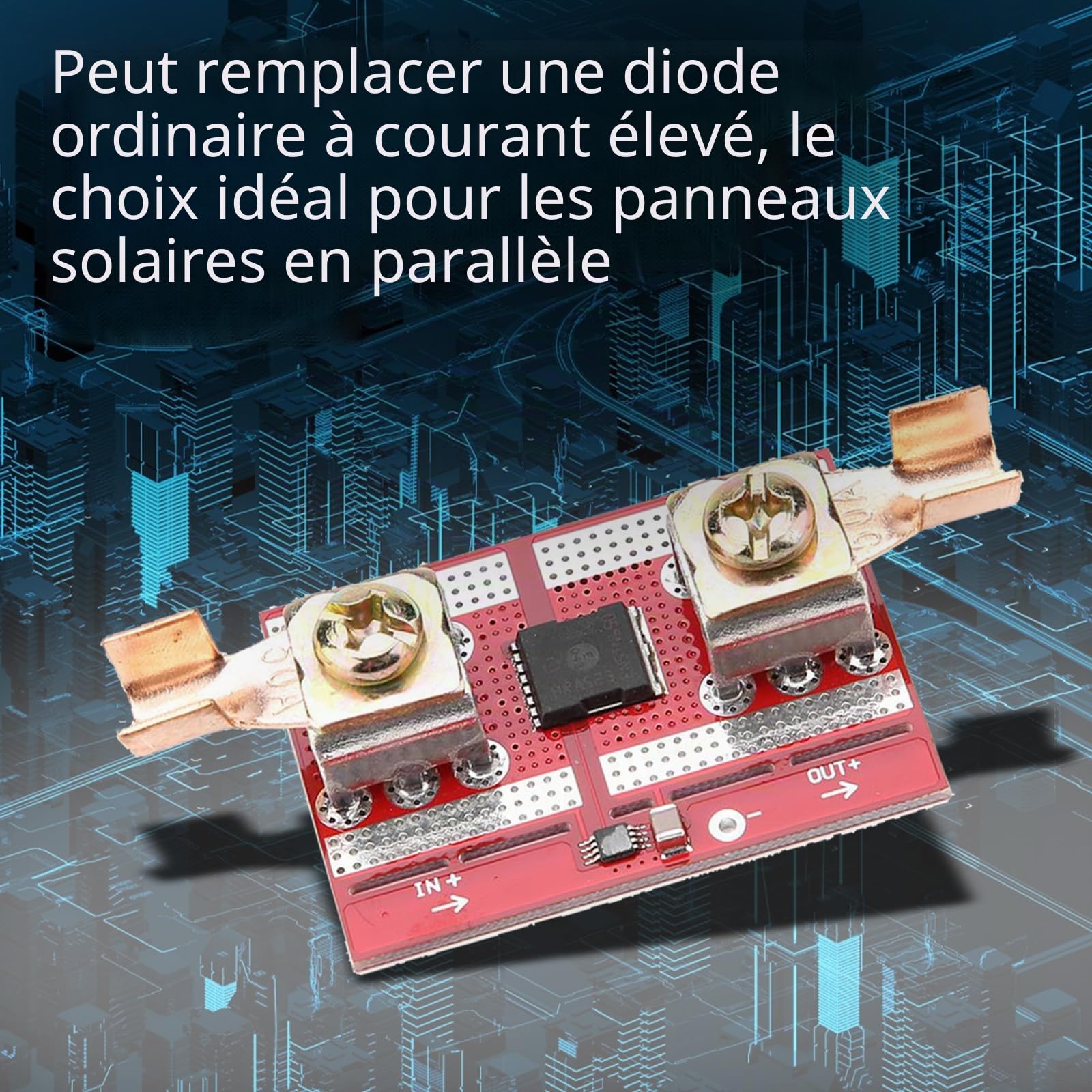 Diode Solaire Idéale, 50A Diode Idéale, Diode Anti Retour Classique avec la Fonction de Protections Contre l'Inversion de Polarité, pour Protections de Charges Avant l'irrigation