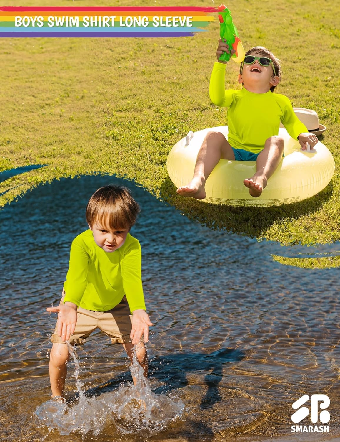 Boys Rash Guard Swim Shirts Long Sleeve UPF 50+ Swimwear Toddler Kids Sun Protection SPF Water Surfing Swimming Shirts 0-16Y - Image 2