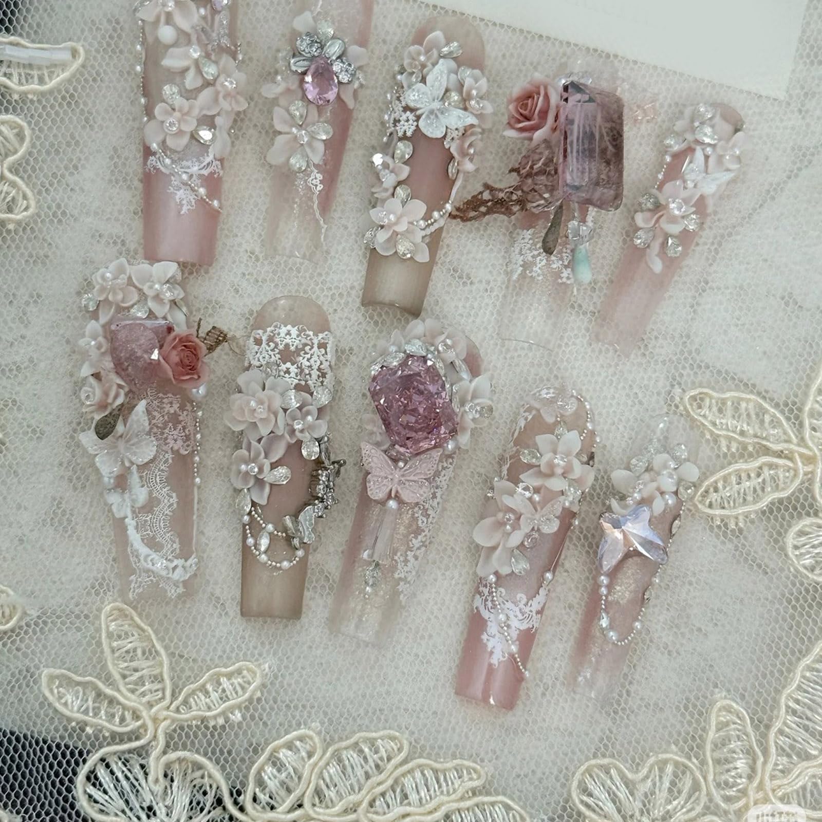 Stampo in silicone per unghie floreali, per manicure, morbido, flessibile, riutilizzabile, con stampo in silicone per studio unghie facile da demolire