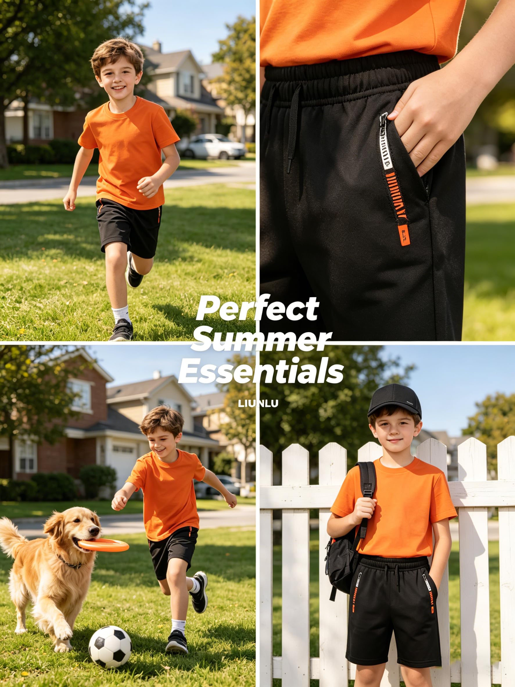 Sport-Shorts für Jungen, Netzstoff, Basketball, Jugendbekleidung, Kinder, Sport, aktive Ausrüstung mit Taschen, 5 Stück