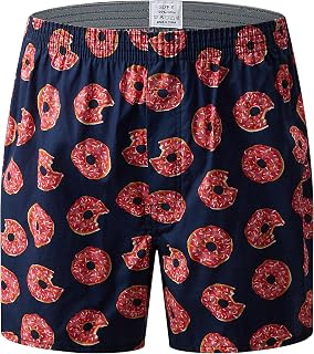 Mens Cotton Boxers Funny Woven Pattern Plaid Boxer Shorts | Inseam Pajamas,Single Pack