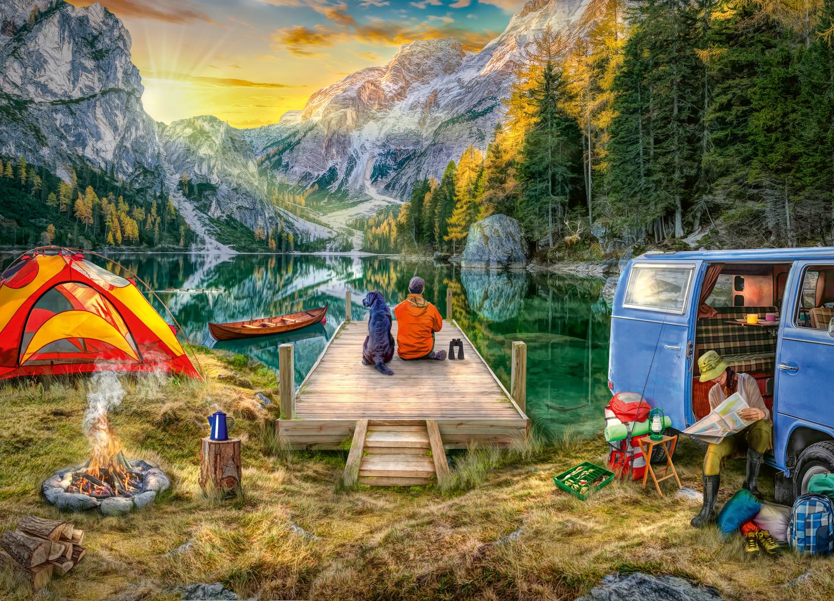 Ravensburger 12000076 - Calm Campside - 1000 Pieces Jigsaw Puzzle - Puzzle For Adults And Kids Age 14 Years Up