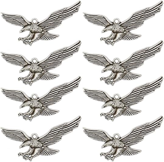 40 Pcs Alloy Metal Beads Eagle Charms Jewelry Finding for Necklace