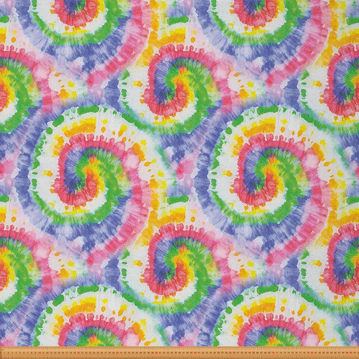 Tie Dye Fabric by The Yard,Colorful Rainbow Swirl Upholstery Fabric for Chairs,Bright Multicolor Trippy Circle Waterproof Outdoor Fabric,2 Yards,(L184*W150cm) Pink Blue