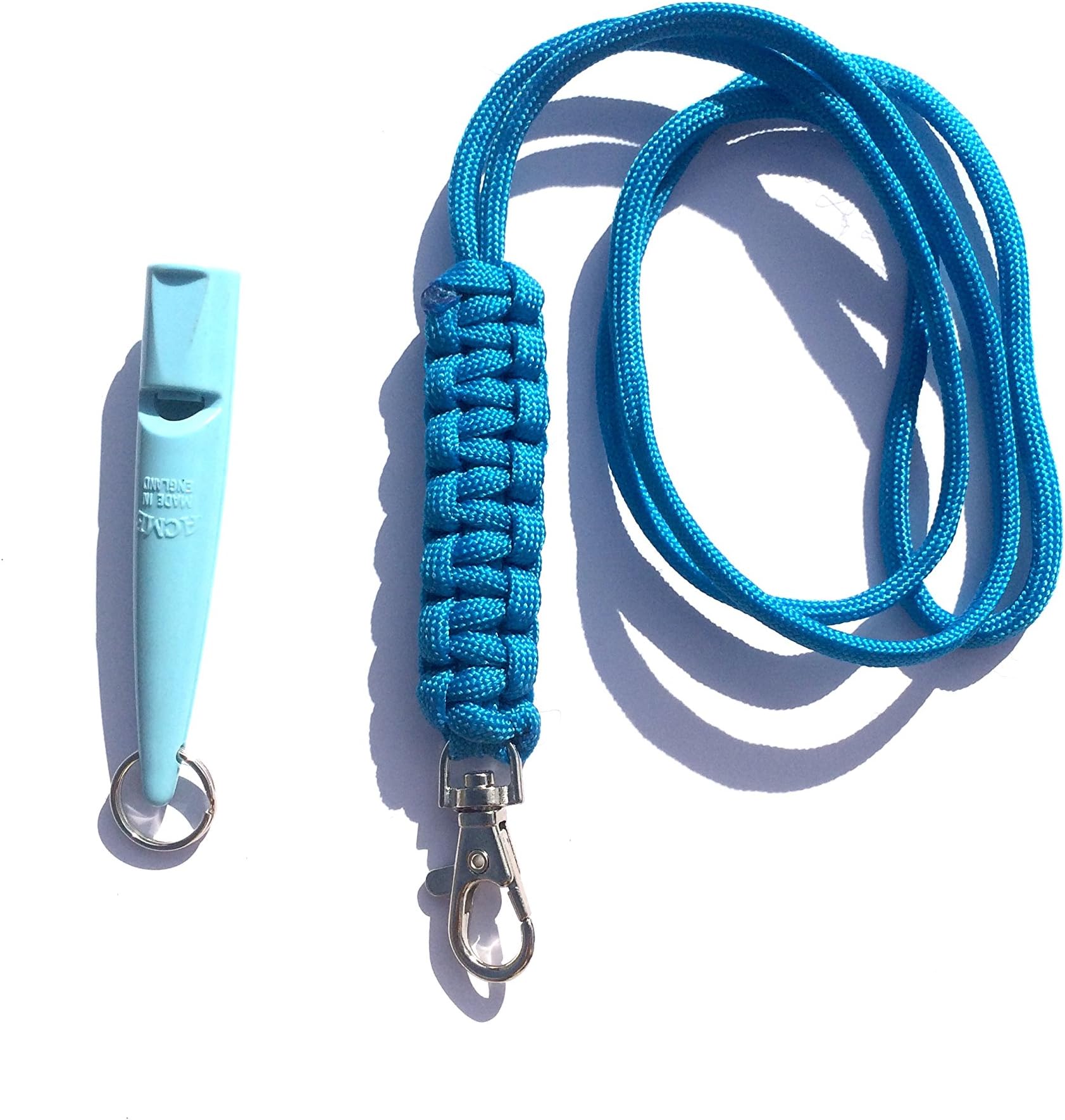 Acme 210.5 Dog Whistle & Lanyard with Cobra Stitch Knot 3mm in Baby Blue