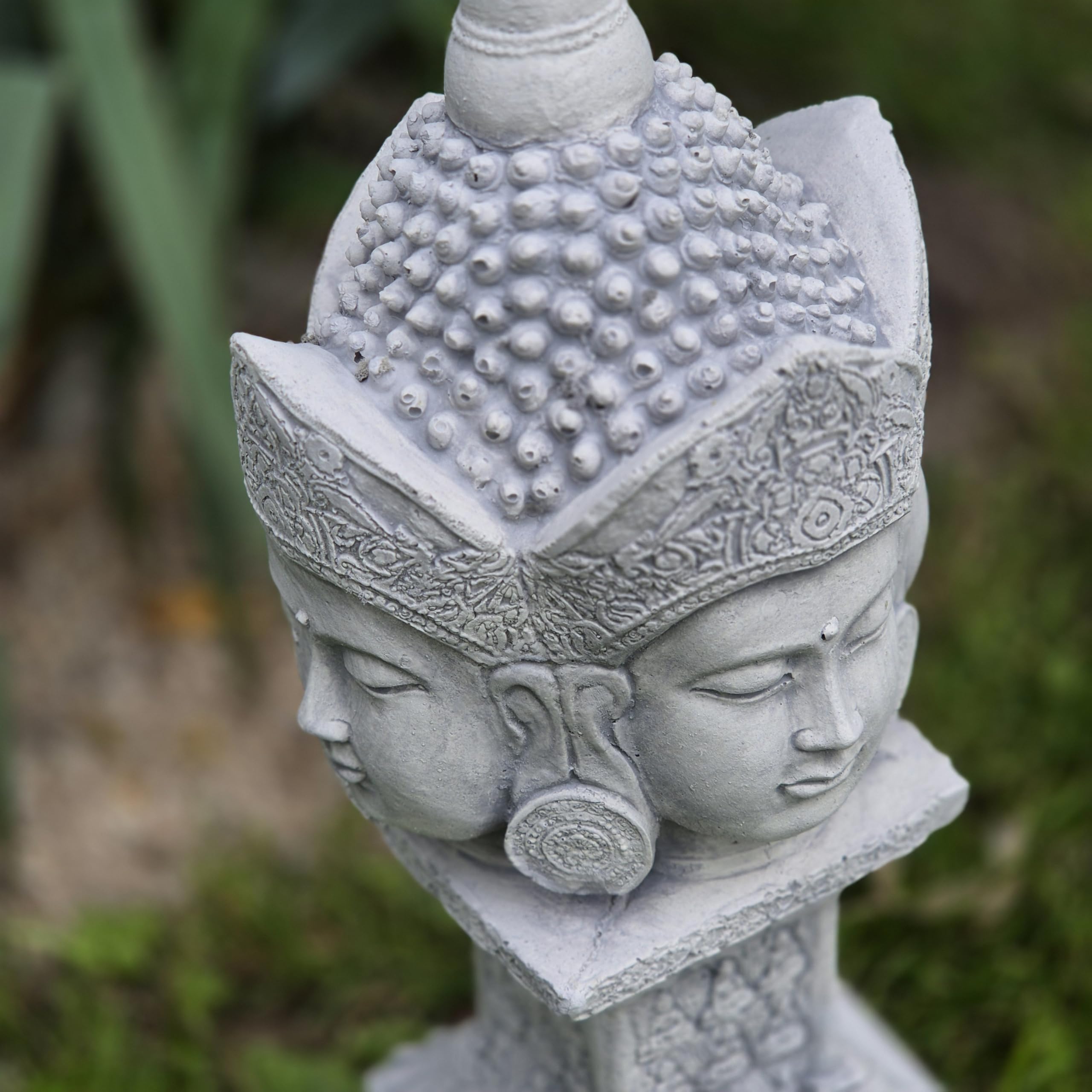 FABRIQ Buddha a quattro facce, 37 cm, 5 kg, resistente alle intemperie, Zen & Feng Shui, statuetta da giardino