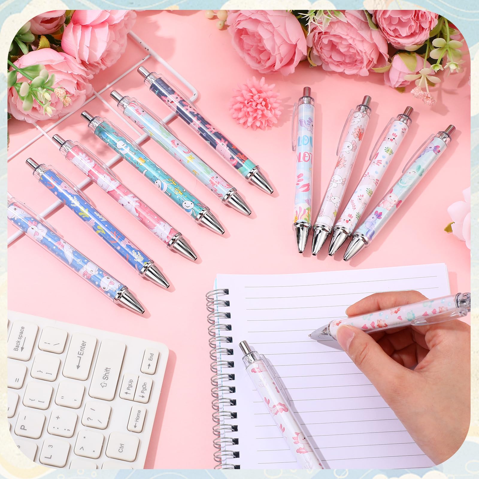 Amazon.com: Dispowreath 12 Pcs Christmas Axolotl Ballpoint Pens