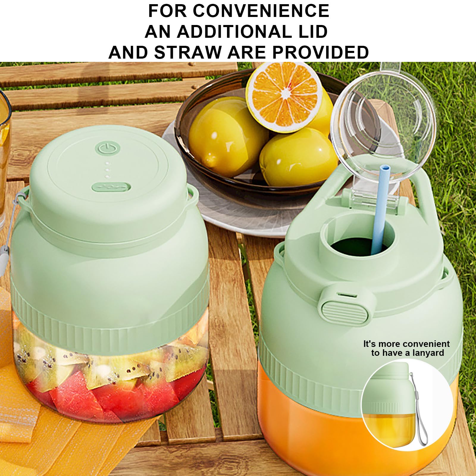 Licuadora portátil personal, mini licuadora de 20 onzas para batidos y batidos, fuerte potencia de corte con 10 cuchillas, 20.3 fl oz de jugo de frutas y verduras para el hogar, deporte, oficina 7
