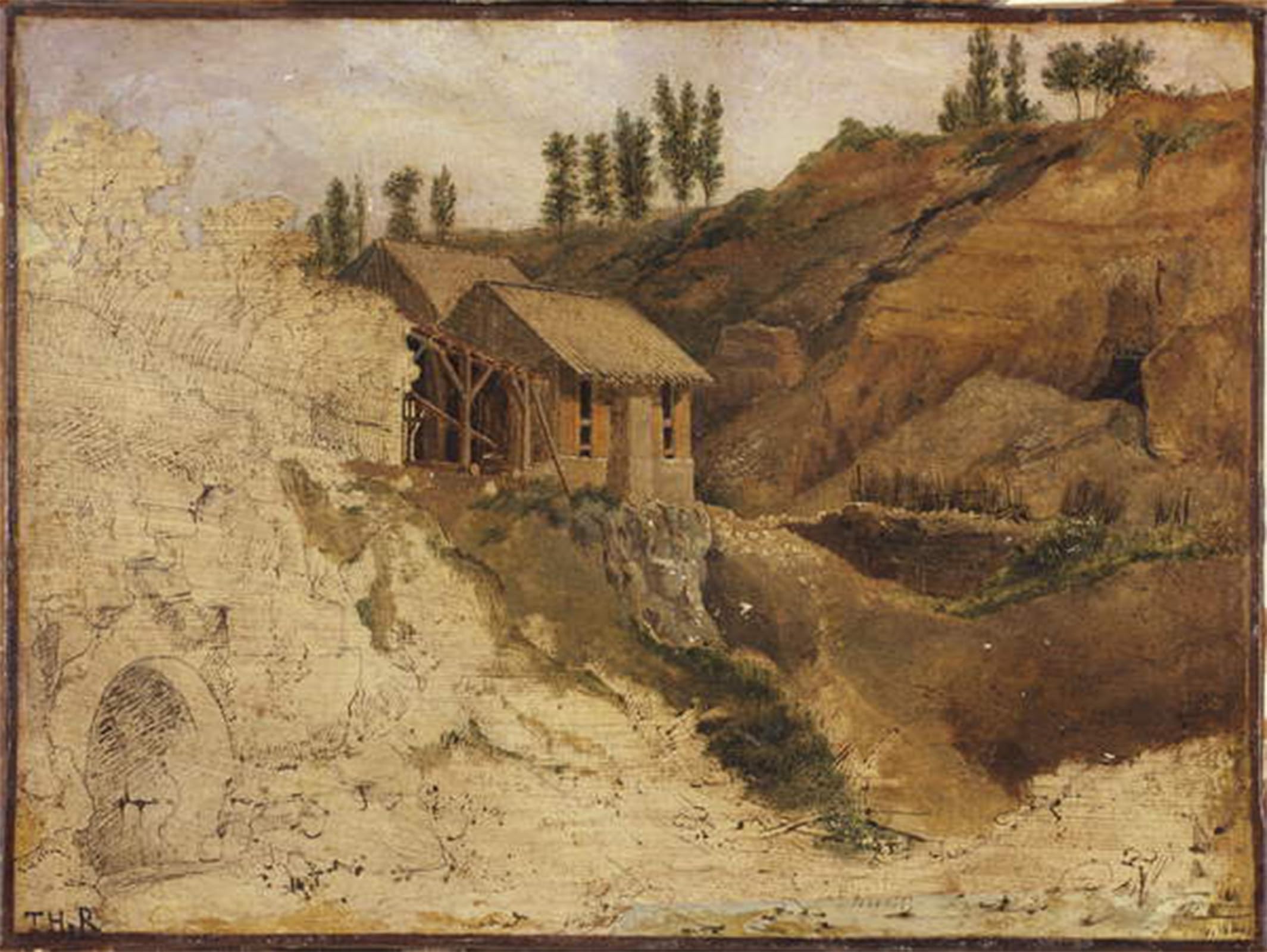 SERENDIPITP Vintage Picture Print on Canvas Wall Art Poster a Quarry by Theodore Rousseau Artwork Print Poster for Wall Decor 60x90cm
