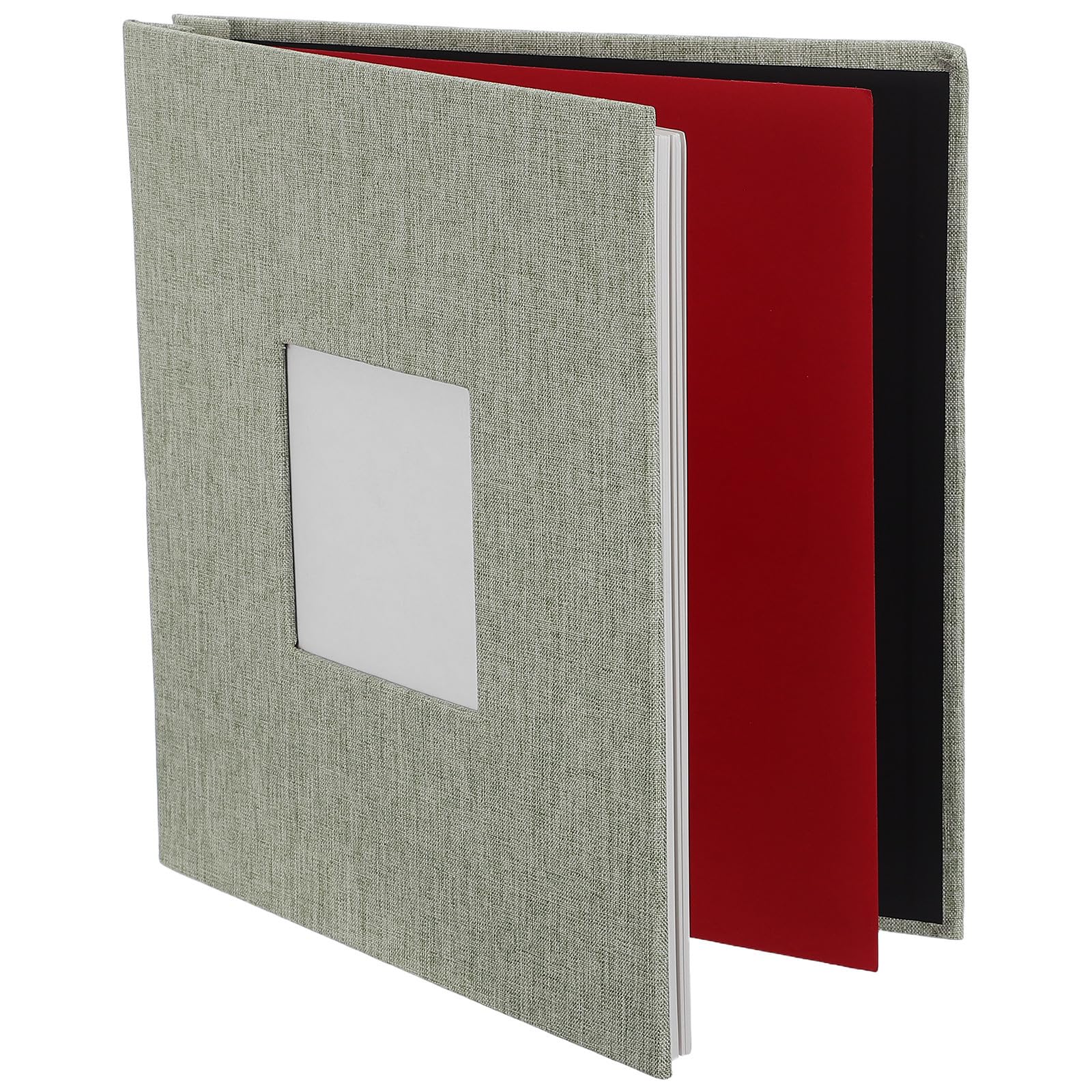 USHOBE Álbum de Fotos para Mostrar Fotos Grande con Cubierta de Lino Páginas Autoadhesivas y Ventana Transparente Adecuado para Diario de Viaje y Recuerdos Familiares