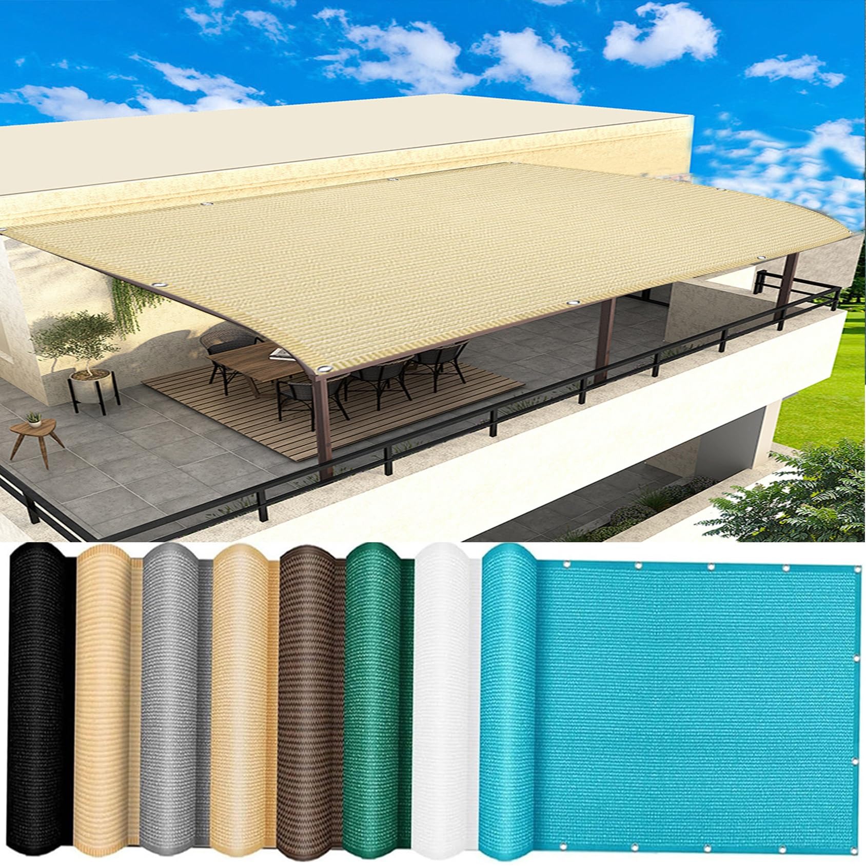 HWL Rete Ombreggiante Balcone Privacy Recinzione Schermo Schermatura Copertura Pergola Copertura per Ombra, Vele Ombreggianti per Esterno Pergola Terrazza Giardino Terrazza (Size : 2m×4m
