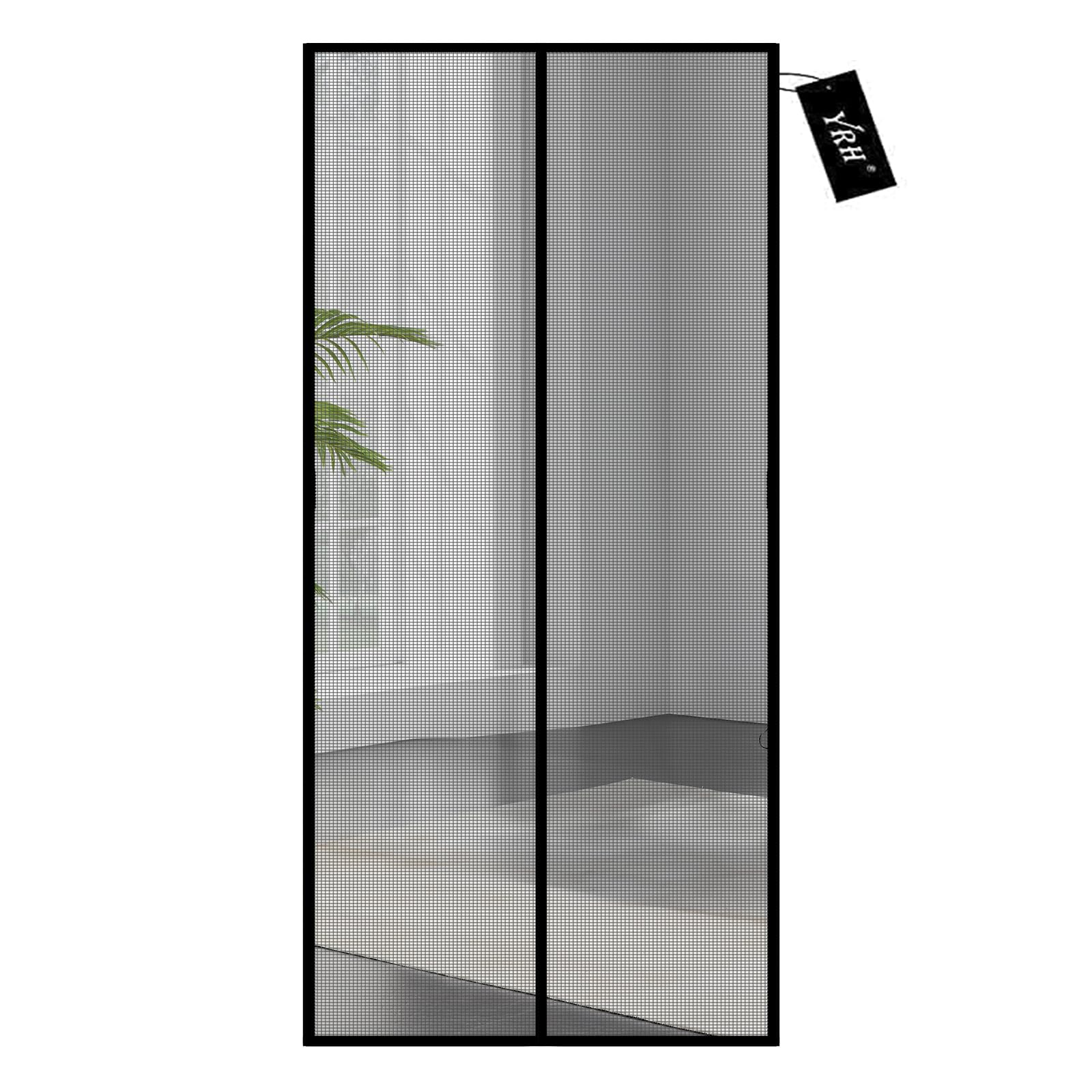 YRH Magnetic Fly Screen Door,Fiberglass Enhanced Screen Mesh,Powerful Magnets,No Drill Installation,Heavy Duty Self-Sealing Mesh (90 x 200 cm)