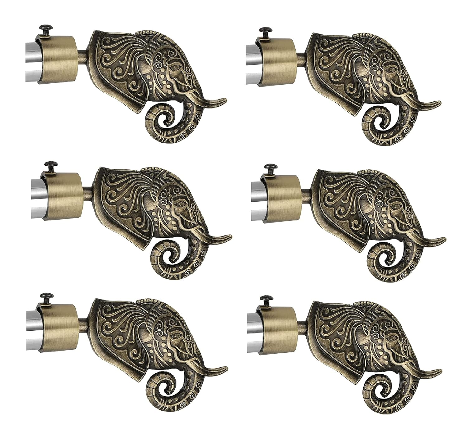 Buy Arena Curtain Bracket Set, Elephant Designed 1 Inch Parda Rod