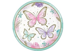 Sublime 8-Piece Golden Butterfly Paper Plates