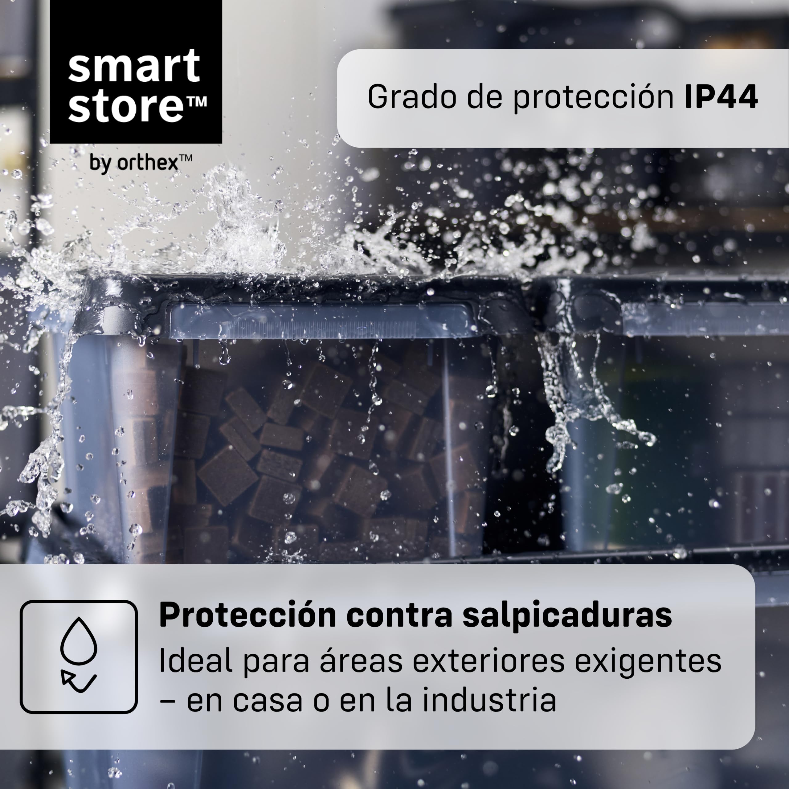 SmartStore Caja Almacenaje con Tapa 34 L I Pack 6 Cajas Apilables I 50 x 40 x 27 cm I Impermeable, Antipolvo I Garaje, Trastero, Sótano I Apta Alimentos I Made in Sweden 10 Años