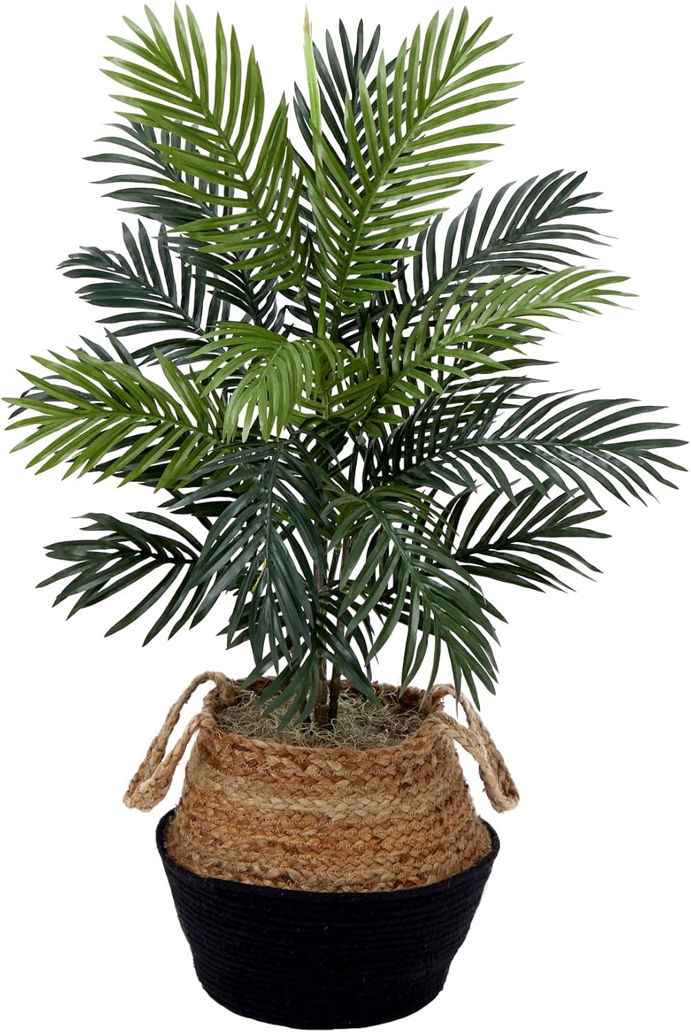 Nearly Natural 3ft. Artificial Areca Palm Tree with Handmade Jute & Cotton Basket DIY KIT, Green