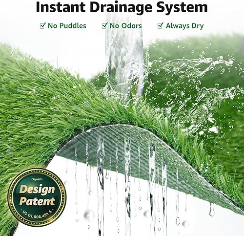 Miniatura 5 de Oiyeefo Almohadilla de hierba para perro con bandeja, 45 x 29 pulgadas, para interior con 2 paquetes de hierba artificial de repuesto, 5 paquetes de