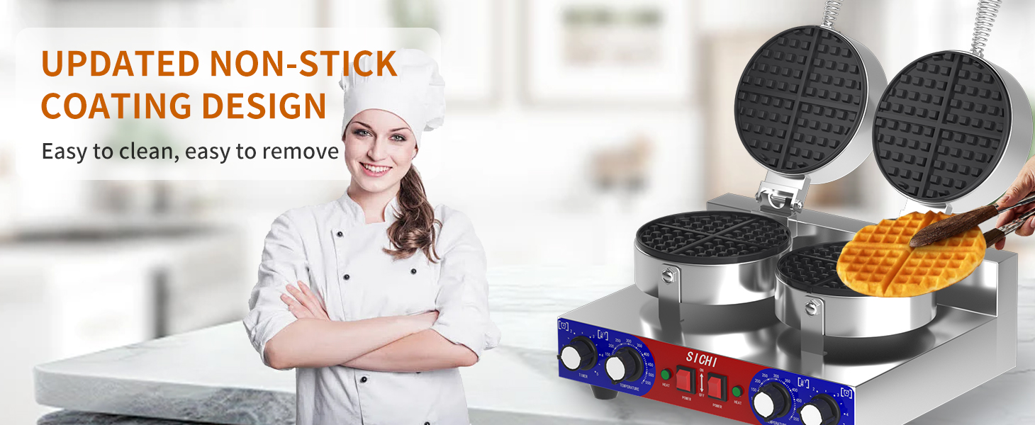 Amazon.com: HTTSICHI Waffle Maker - Commercial Waffle Iron w/Two