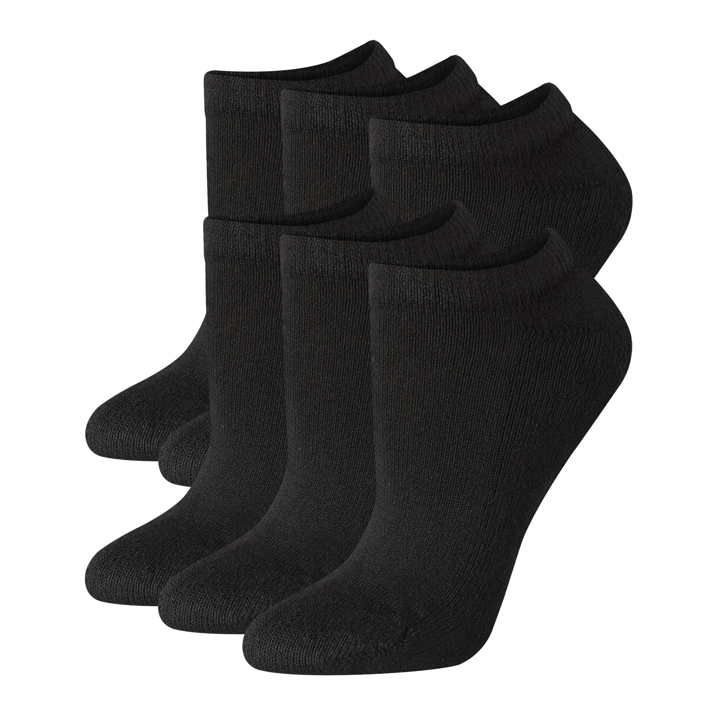 Hanes Women's Plush Comfort Toe Seam No Show Socks, 6-Pair Pack
