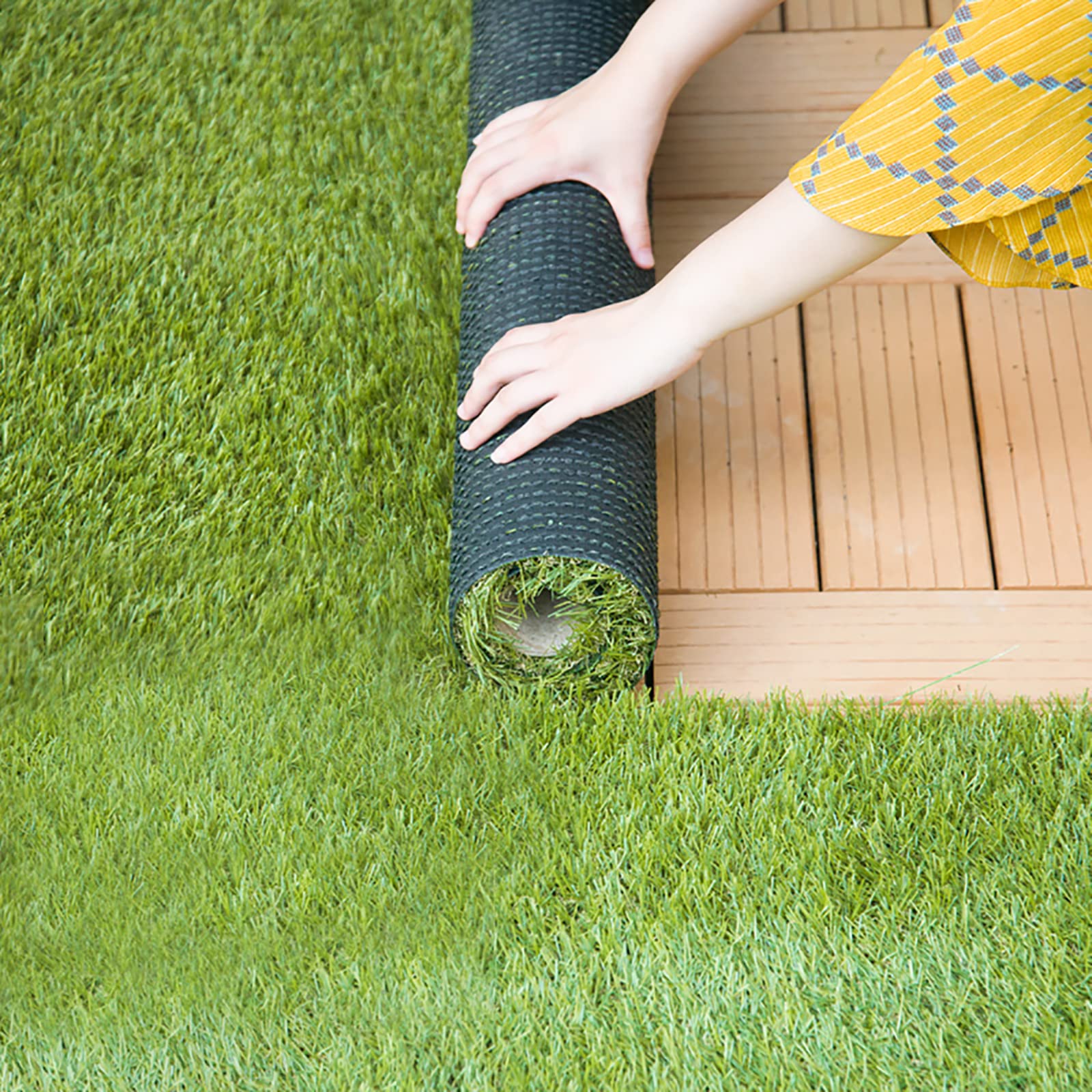 人工芝1メートル×10メートル2本 Amazon | 人工芝 1m×10m 芝丈20mm 透水タイプ 防カビ 芝生