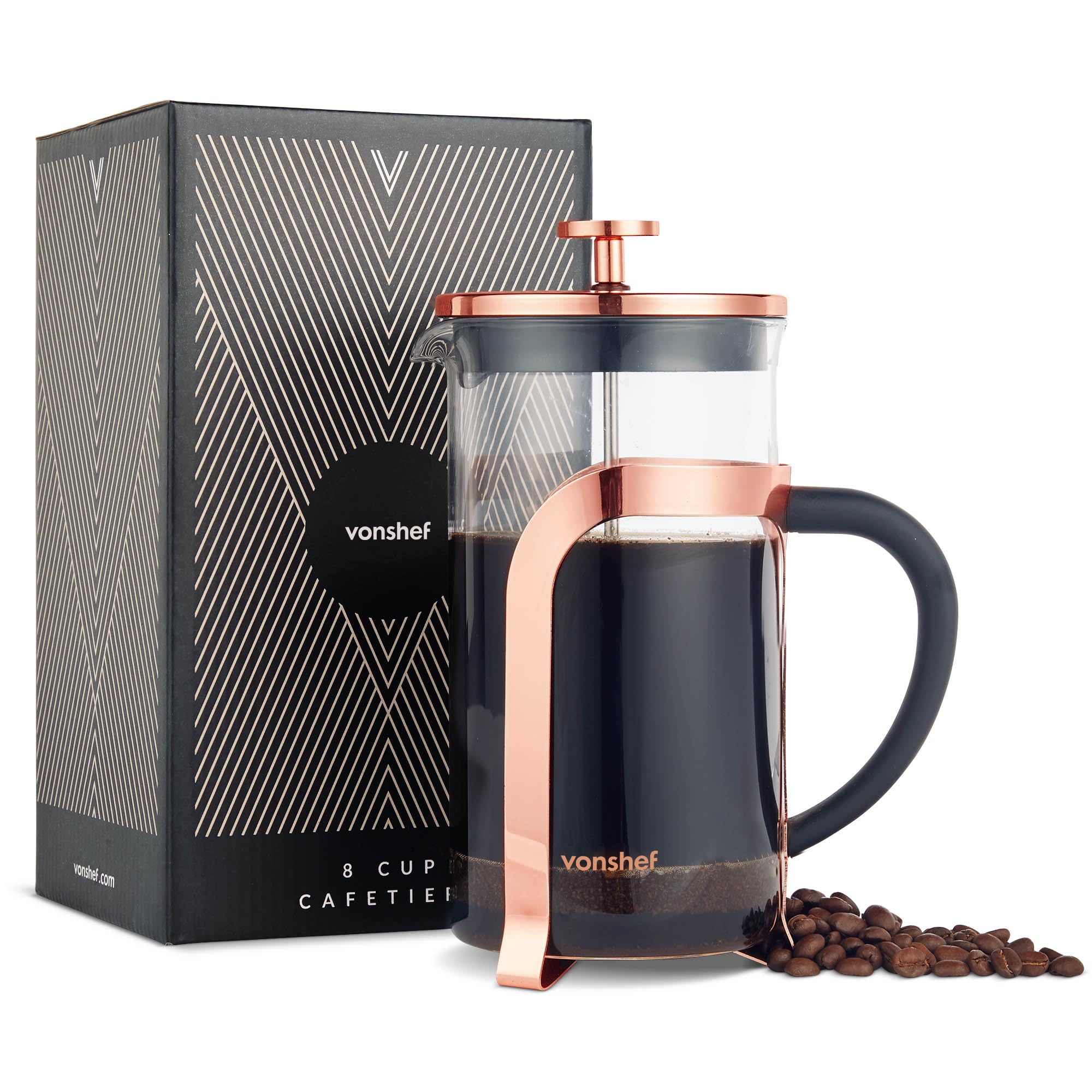 8 Cup Copper French Press Coffee Maker