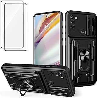 Capa para Motorola Moto Edge 30 com cobertura para câmera e suporte para suporte de câmera Militar Grau de proteção à prova de choque com suporte magnético para carro para Motorola Moto Edge 30 (preto)