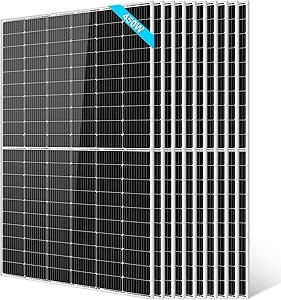 SUNGOLDPOWER 10pcs 450W Monocrystalline Solar Panel,Grade A Solar Cell, Waterproof IP67,High Efficiency PV Module for RV,Home,House,Boat,Farm,Off Grid and On Grid System (10 Pack of 450W),Black