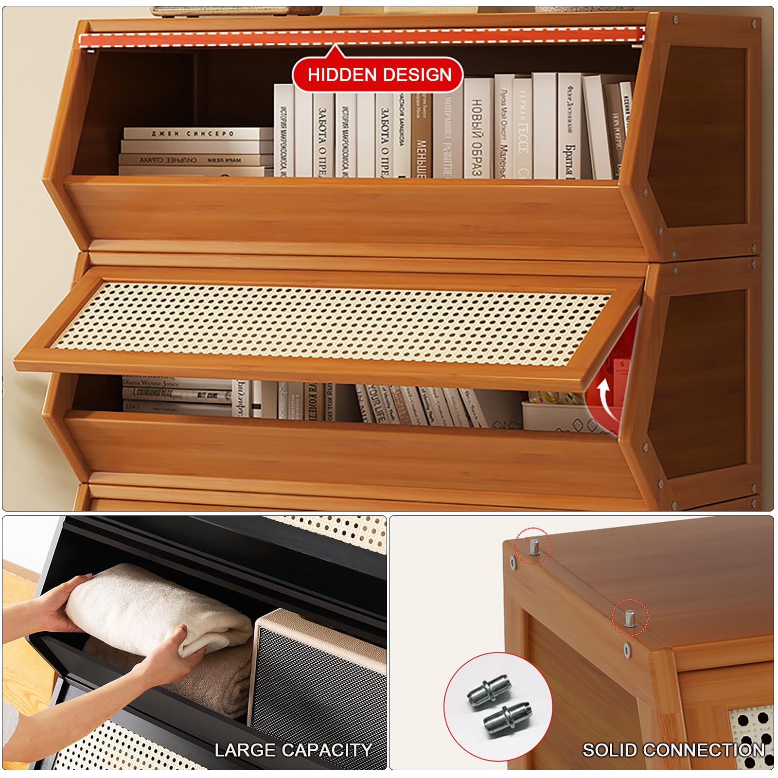 Impilabile In Legno Massello Sto Bins Modular Sto Scatole Armadio s per Entryway Boo ac & Toys Versatile Casa nizat Soluts