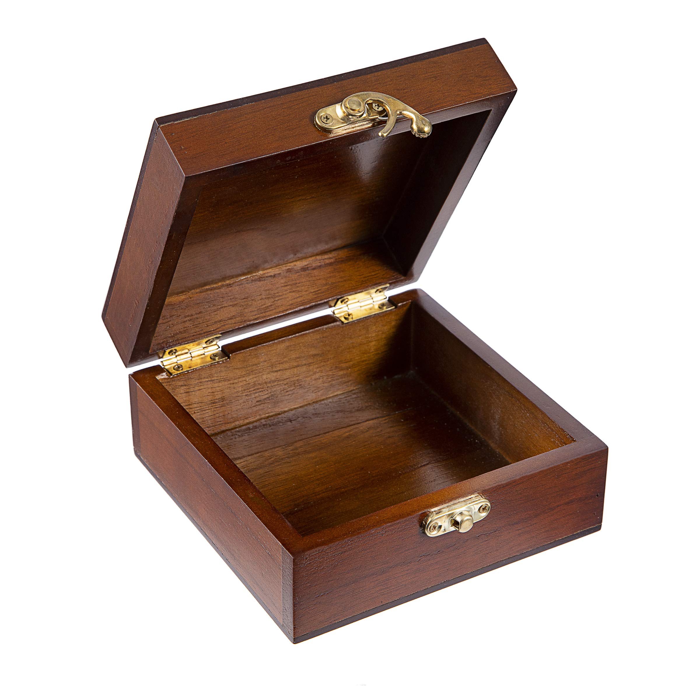 David Tutera Małe drewniane pudełko podstawki: życzenia dla wesołej pary, wykończenie z espresso 11 x 6 cm