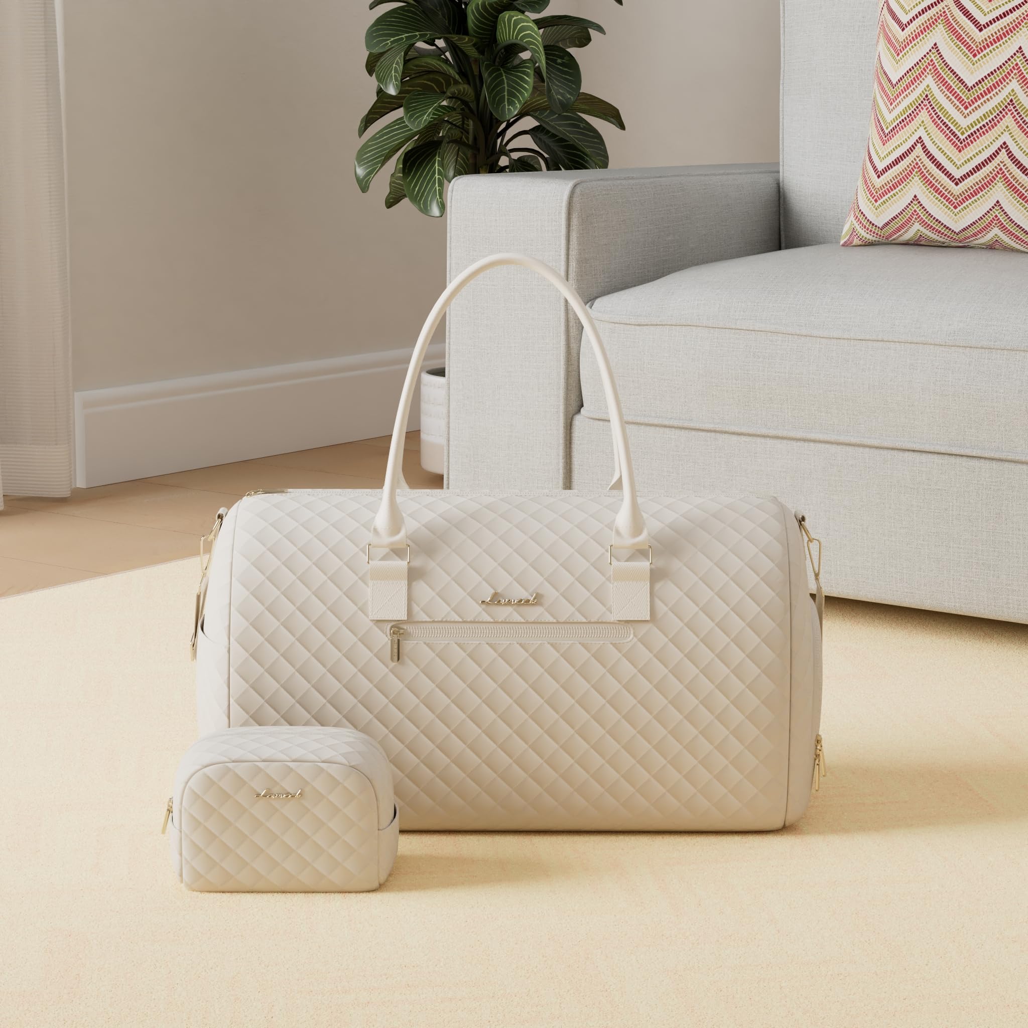 Bolsa de viaje para mujer, bolsa de fin de semana con bolsa de aseo personal, bolsa de mano con compartimento para zapatos, bolsa de gimnasio con bolsillo húmedo, bolsas de hospital para mamá 2