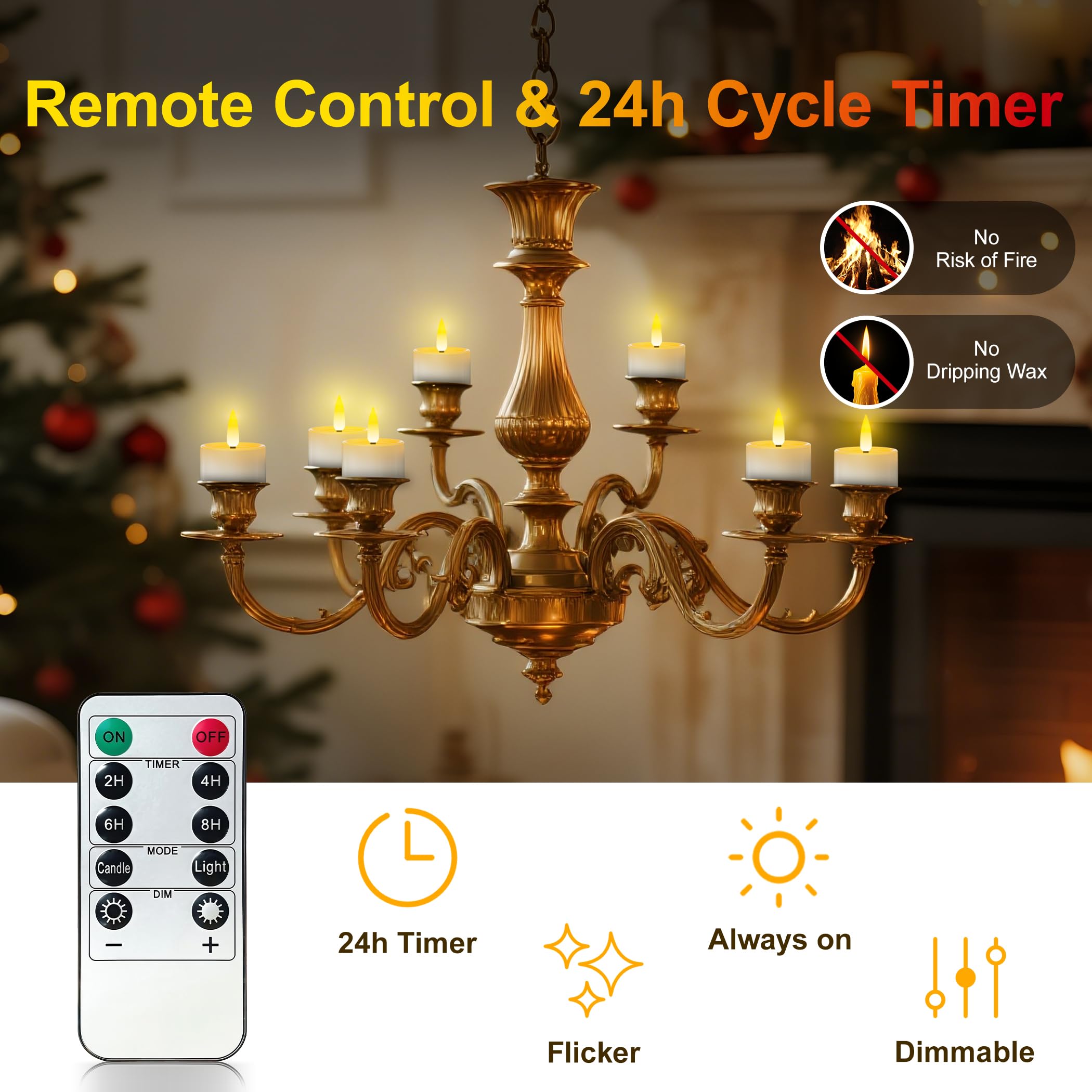 Aufladbare Led Teelichter mit Timerfunktion, 12er Wiederaufladbare LED Teelichter Kerzen Flackernde Flamme mit Fernbedienung und Ladestation für Wohnzimmer Partys Halloween und Weihnachten Deko