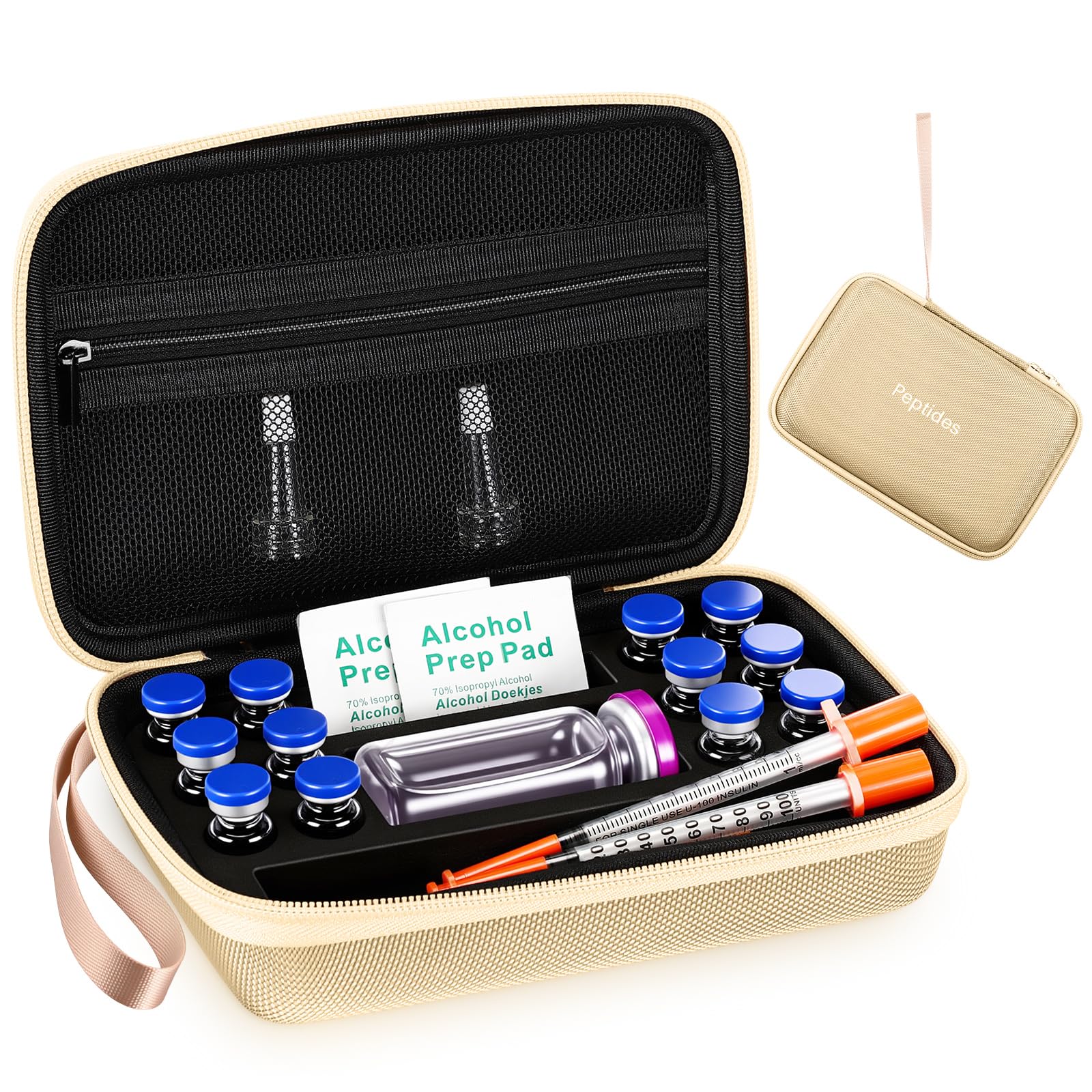 Photo 1 of Acellegic Peptide Case 12x3ml+1x30ml Bac Water for Peptides, GLP 1 Holder for Fridge, Insulin Fridge Holder Storage Cases, Peptide Travel Case, Room for Disinfectant Wipes and Others