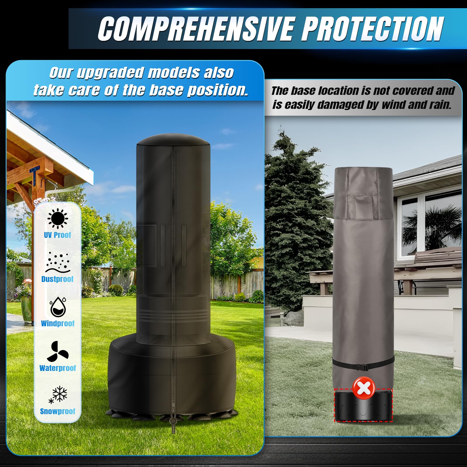 NZQXJXZ Housse De Protection Agrandie Pour Sac De Frappe Lourd - Couverture Imperméable Extérieure 65cm X 180cm