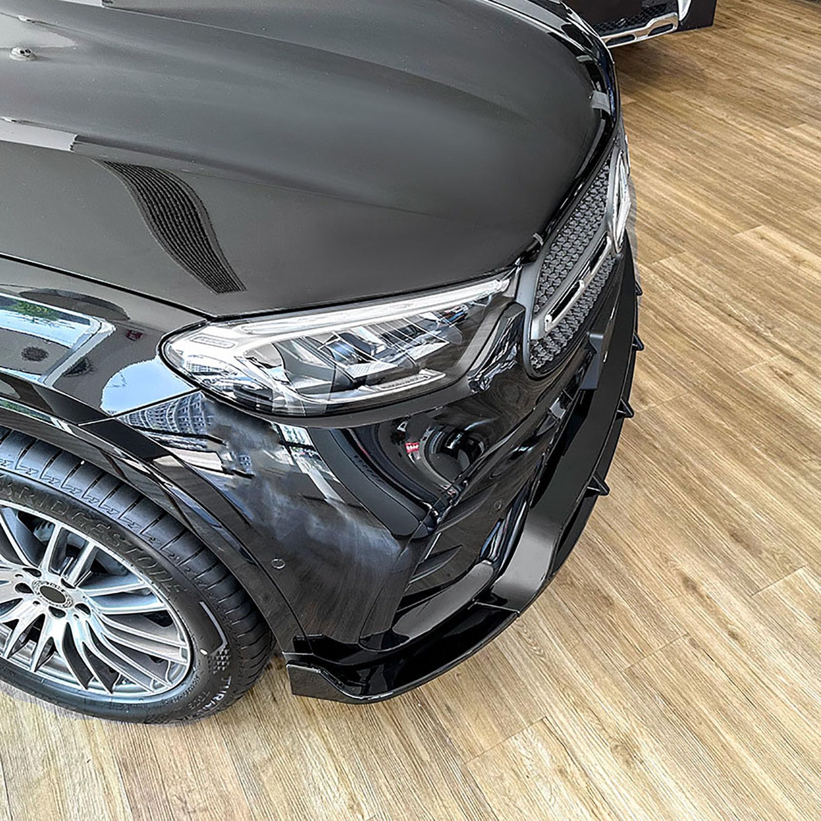 Kompatybilny z Mercedes-Benz GLC-Class X254 GLC260 300 AMG 2023+, przedni spojler, samochodowy zestaw do stylizacji samochodu, akcesoria zewnętrzne, błyszczący czarny