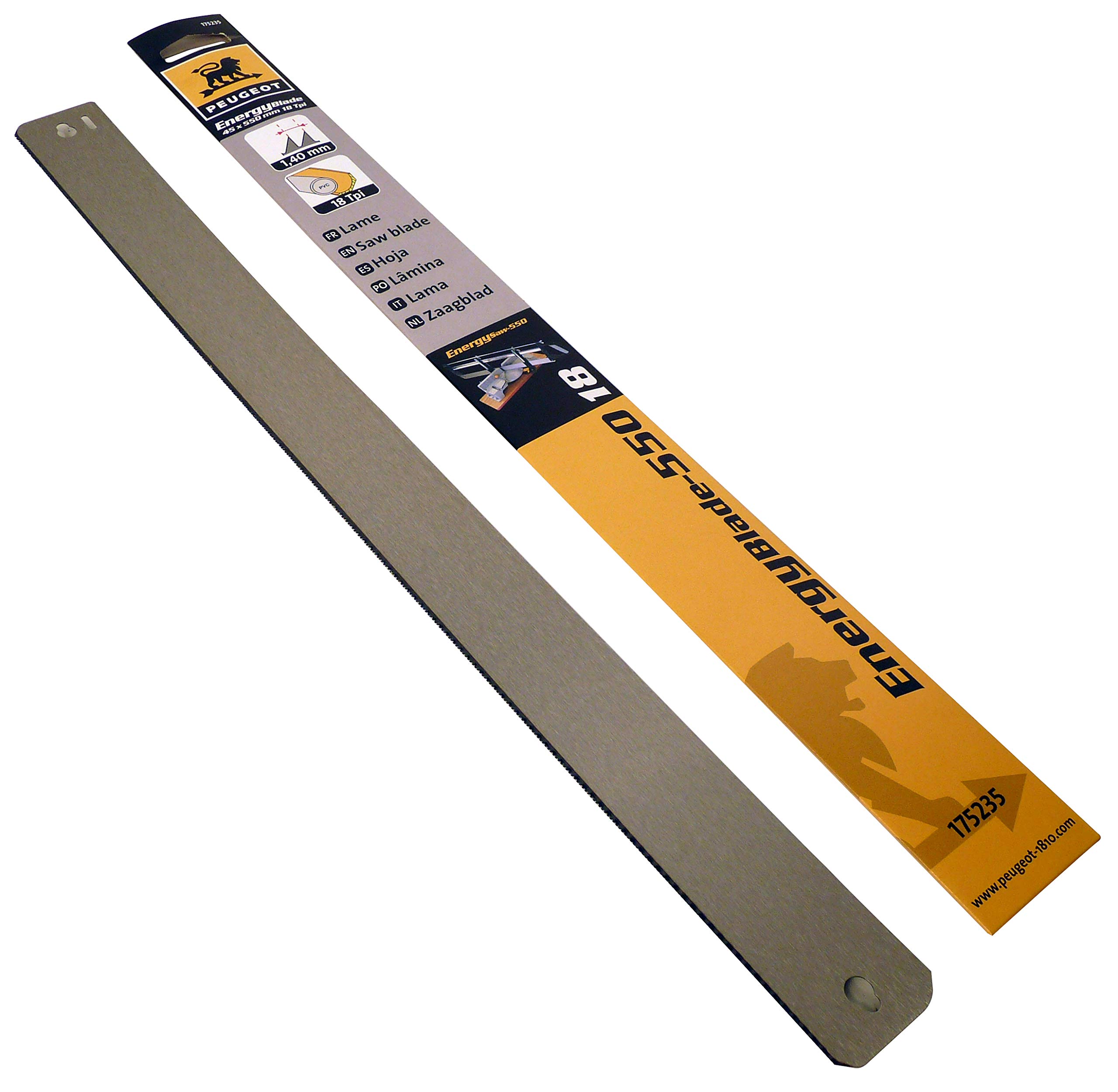 Peugeot 175235 Lame pour scie à onglet manuelle 550 mm Bois/PVC/Alu 18 TPI 550 mm