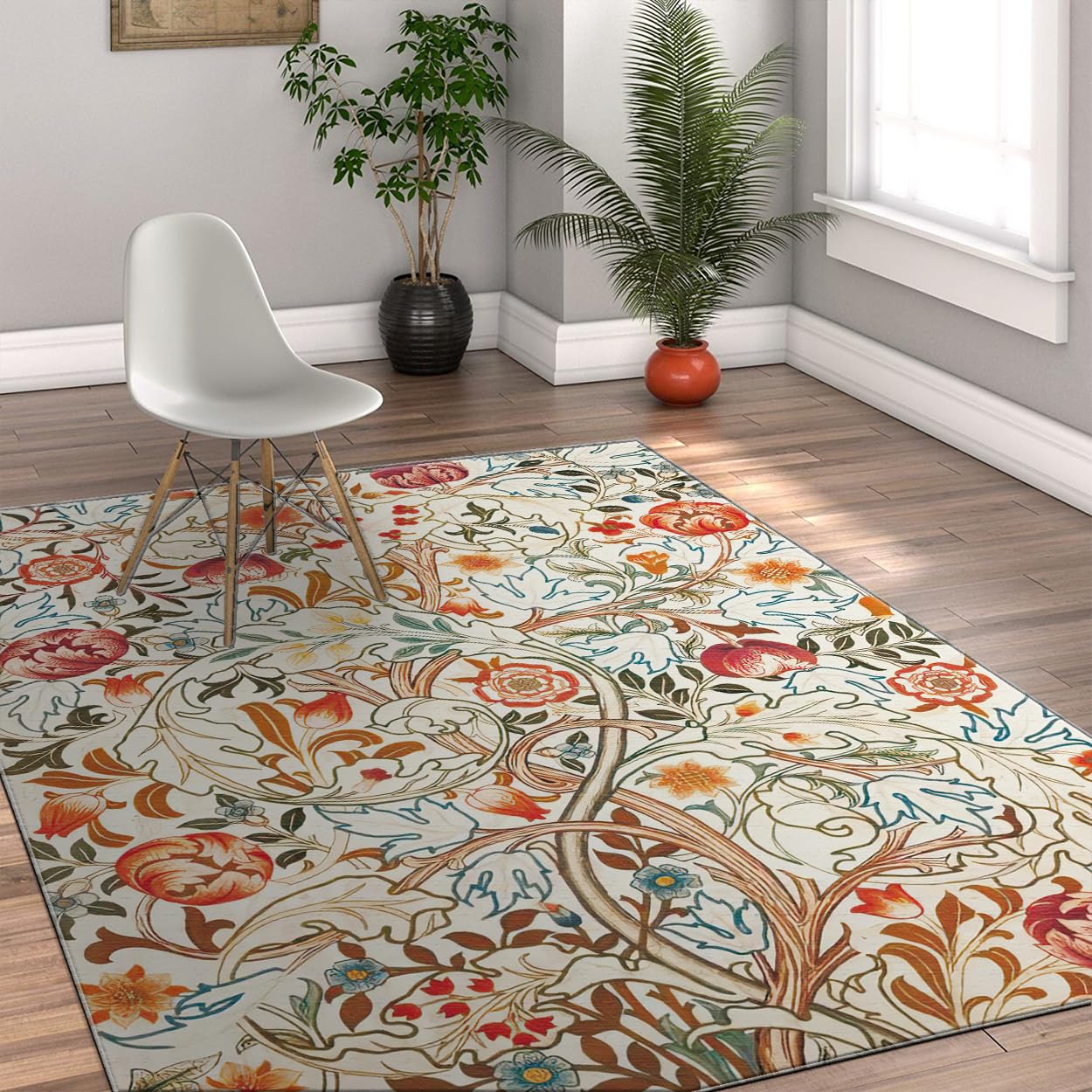 Tapis antidérapant William Morris lavable 120x150 contre les glissades en cuisine et salon
