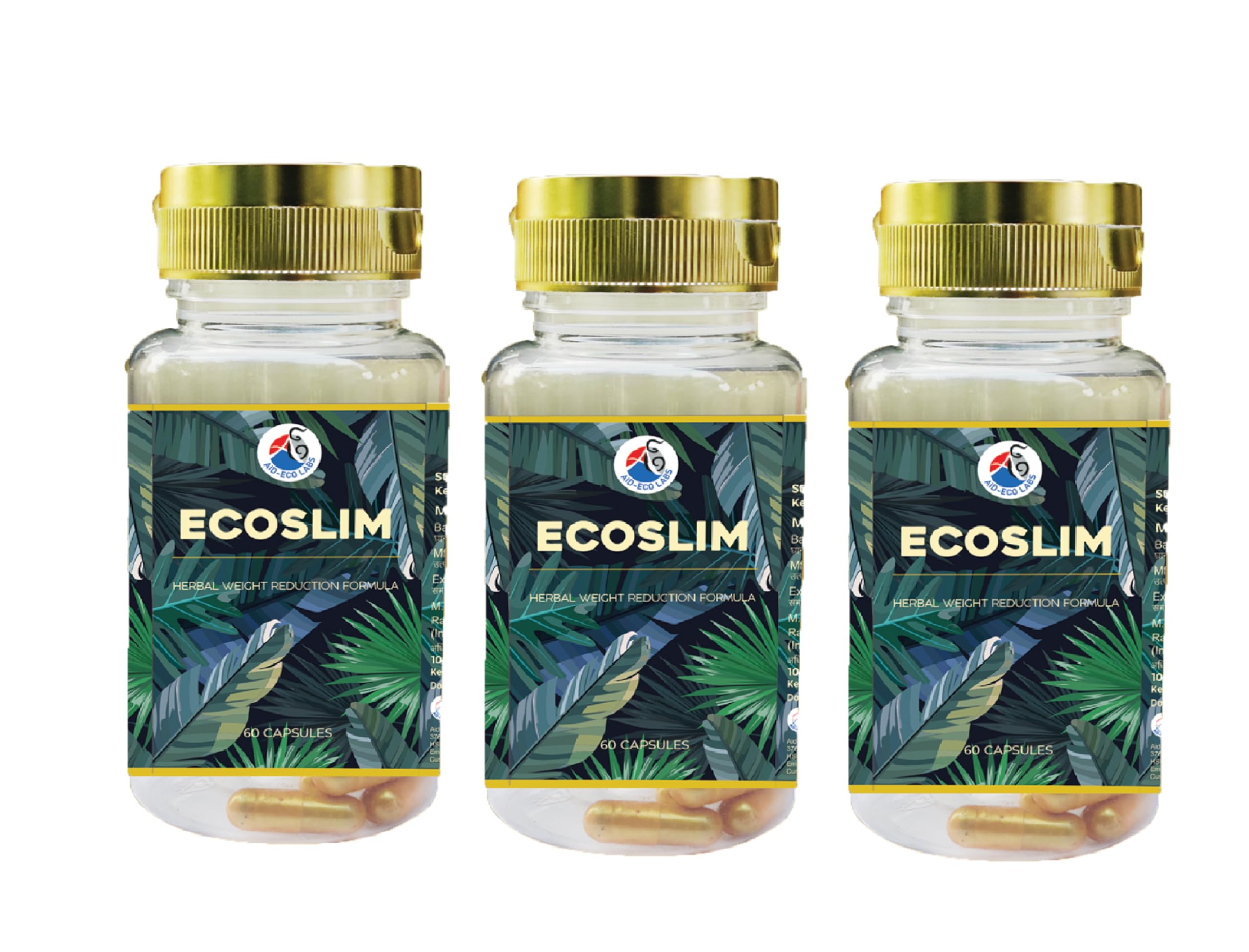 ECO SLIM HERBAL WEIGHT REDUCTION FORUMULA 60 CAPSULE (PACK OF 3)