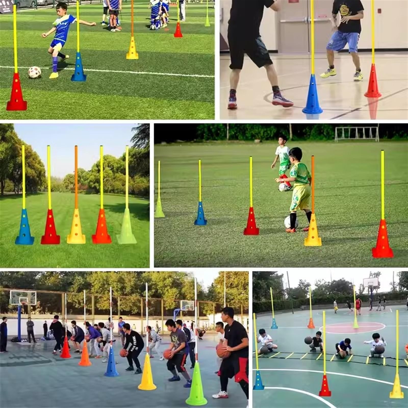 Kit D'entraînement Football Enfant Jewaytec - Échelle D'agilité 8m, Parachute, 16 Cônes, 4 Poteaux