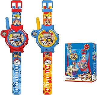 Paw Patrol Walkie Talkie Watch for Kids, 2 in 1 Digtal Walky Talky Watches with Flashlight, Walky Talky Range (200m), Alarm Watch Children Interphone Toy game and gifts for Boys 3+ Years