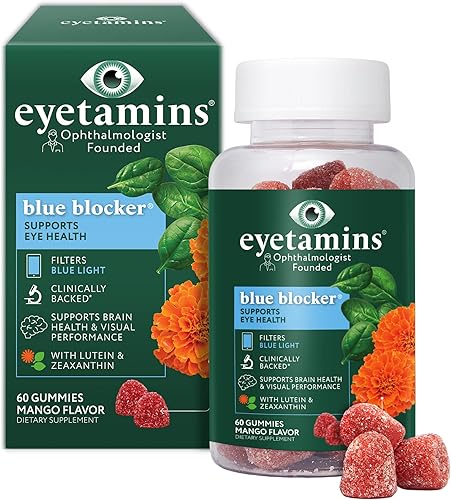 eyetamins Blue Blocker Eye Health - 60 gomitas de luteína - Desarrolladas por oftalmólogos - Apoya la visión, filtra la luz azul y ayuda a la fatiga disponible en Yaxa Colombia